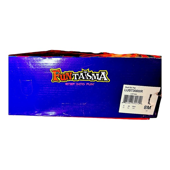 Women’s Red Thigh High Faux Patent Boots Size 8 M - Picture 4 of 12